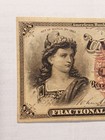 Civil War Era Us 10 Cents Fractional Currency 1863 Act Liberty