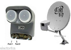 Dish Network Dish 500   Dishpro Plus Twin Dual Lnb Satellite W  Built In Switch