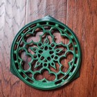 Le Creuset Deluxe Round 8  Dark Green Enameled Cast Iron Trivet France