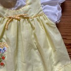 Celanese Fortrel Vintage Dress Kids Yellow Good Floral Gingham Applique Size 6m