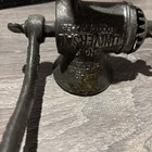 Vintage Universal No  2 Meat Grinder Clamp-on Hand Crank Cast Iron Made Usa