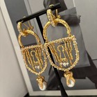 Schiaparelli Surrealism High-end Tassel Style Keyhole Pearl Earrings With Box
