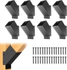 Sturdy 45-degree Angle Bracket Kit For 4x4 Structures - 8 Pcs Black Brackets