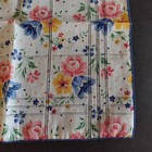 Vintage Cotton Hankies Handkerchief Rose Floral Design Country Cottage Core Blue