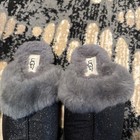 Ugg Scuffette New Ii Sparkle Gray Wool Shearling Lined Slipper Us 8  Eu 39  Uk 6