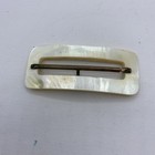 Antique Victorian Mother Of Pearl Hand Carved Sash Belt Buckle With Brass Prongs