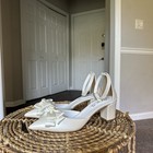 Satin Pointed Toe Bow Bridal Shoe Ankle Strap Block Heel Pelino Eu 40 Greece