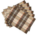 Set Of 6 Plaid Cotton Fall Autumn Thanksgiving Rectangle Placemats 13  X 18 