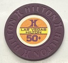 Las Vegas Hilton  0 50 Casino Chip Poker Chip Nevada Poker 1975
