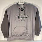 Oem Eskimo Ice Fishing Gear Hoodie Sweatshirt Gray Buffalo Lace Up Sz 5xl