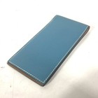 Hermes Notepad Memopad Vertical Notebook Leather Blue Gene Blue