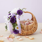 Artificial Flowers Stemless Silk Rose Heads - 2 In  75 Pack  Purple - Wedding  