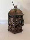 Vintage Japanese Cast Iron Style Butterfly Garden Lantern Candle Holder