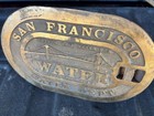 Vintage    Solid Bronze San Francisco Golden Gate Bridge Water Meter Cover