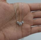 14kt Gold 1 Ct Lab Grown Diamond 3 Stone Diamond Pendant Necklace