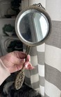 Antique Vintage Victorian Heavy Brass Vanity Mirror
