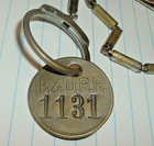 Old Rr Watch Chain M Of W Western New Castle B o Railroad Brass Round Number Tag