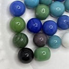 Vintage Bright Color Glass Marbles Lot Of 25 Peewee Size P