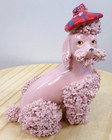 Vintage Pink Spaghetti Poodle Dog Lot Of 3 Pink   Gold Ceramic Read Defects
