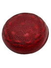 3 25  Round Lidded Red Cinnabar Trinket Box Color Cast Metal Trinket Box Japan