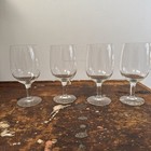 Vintage Clear Glass Short Stem Wine Glasses Set Of 4  Water Glasses