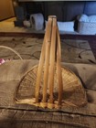 Vintage Wicker Woven Gathering Basket Herb Flower Round Handle 11   x 8   
