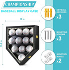 Led Baseball Display Case 12 Balls Uv Protection Wood Frame   Led Baseball Holde