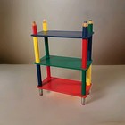 Pierre Sala Vintage 1980s Crayon Shelf Four Crayon Posts Blue Red Green   Yellow
