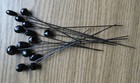 14 Antique Hat Pins With Black Glass Tops