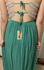 Womens Dress 18 Maxi Strapless Formal Bridesmaid Gown Prom Silver Blue Green New
