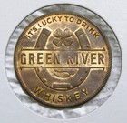Green River Whiskey Good Luck Lucky Horseshoe 4-leaf Clover Trade Token
