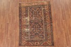 Antique Pre-1900 Geometric 4x6 Traditional Heriz Serapi Rug Wool Hand-knotted