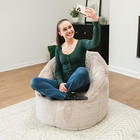 Milano Bean Bag Chair  Taupe Plushie Fur  Soft Faux Fur  2 5 Feet