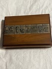 Vintage Mid-century Modern Rosewood Box With Decorative Metal Inlay Panels