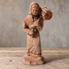 Vintage German Black Forest Hand Carved Wood Peasant Woman Figurine  Mid Century