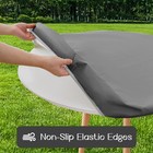 Round Vinyl Tablecloth  100  Waterproof Elastic Fitted Table Covers For 36 -    
