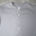 Vintage 90s Blank Majestic Mlb Baseball Button Up Jersey M Gray Made In Usa