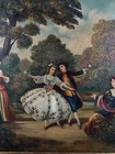 19th C Rococo Romantic Oil Canvas Painting Timeless European Artwork