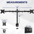 Vivo Stand-v032 Dual Monitor Desk Mount - Black