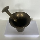Vintage Solid Brass Pill Crusher  Pharmacy Mortar And Pestle Apothecary Medical 