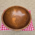 Vintage Turned Wood Bowl 13x14  Woodcroftery Usa Farmhouse 
