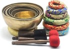 4    9  Chakra Healing Tibetan Singing Bowl Set     Hand-hammered 7 Bowls From Nepal