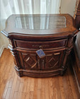 Michael Amini Windsor Court Collection Pair Of Real Wood Marble Top Nightstands