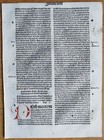 Judicum - Original Incunable Leaf Biblia Latina Amerbach Basel - 1491