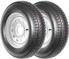 4 Pcs St205 75d15 Trailer Tires With 15  Rims  5 Lug On 4 5   Load Range C  6pr