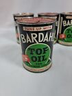 Lot Of 4  Rare Vintage 1950s Bardahl Top Oil Tin Can Coin Bank 3 Have Play Coin