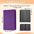 Card Binder 9 Pocket 252 Cards Zip Trading Card Binder For Tcg Mesh Purple