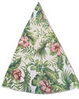Tropical Floral Hibiscus   Palm Leaves Round Vintage Tablecloth 70  Diameter