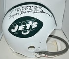 Don Maynard Signed 1 Bar Full Size Rep Helmet New York Jets Hof 87 Sb Champs Jsa