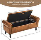 Storage Bedroom Bench For End Of Bed  Faux Leather Upholstered Storage Ottoman W